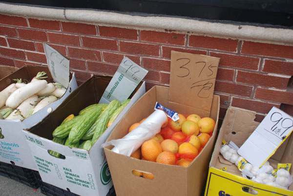 Produce outside store